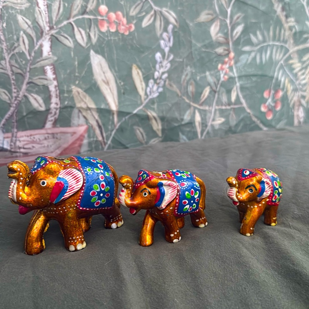 Hand-Painted Clay Elephants – Made in India